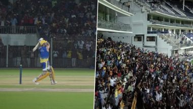 MS Dhoni's Big Hit During CSK Training Session Makes Chepauk Crowd Go Beserk, Watch Viral Video!